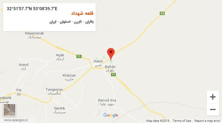 روستای قلعه شهداد بر روی نقشه