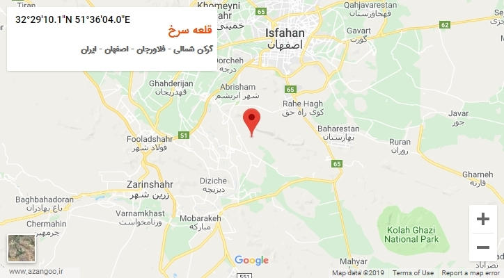 روستای قلعه سرخ بر روی نقشه