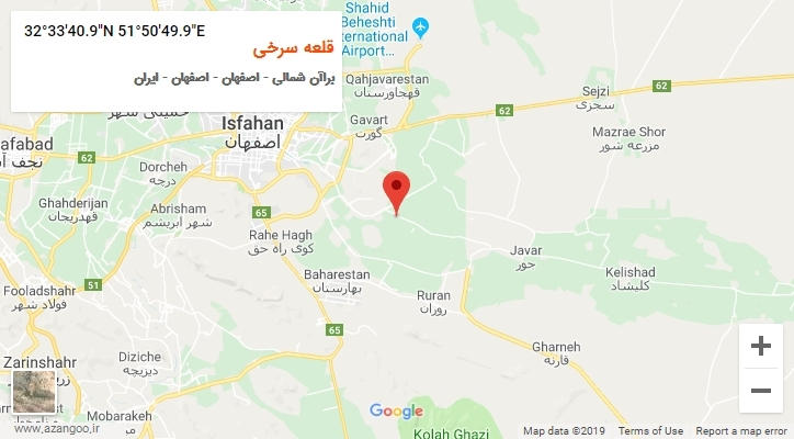 روستای قلعه سرخی بر روی نقشه