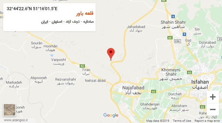 روستای قلعه یاور بر روی نقشه