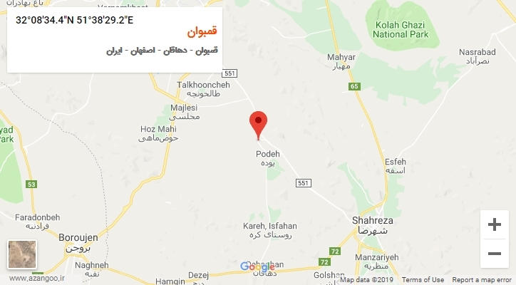روستای قمبوان بر روی نقشه