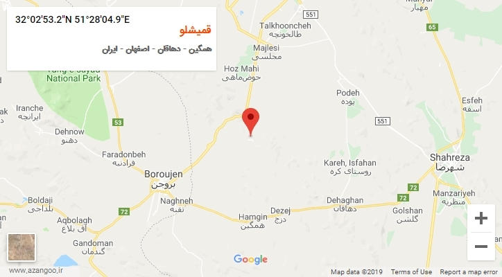 روستای قمیشلو بر روی نقشه