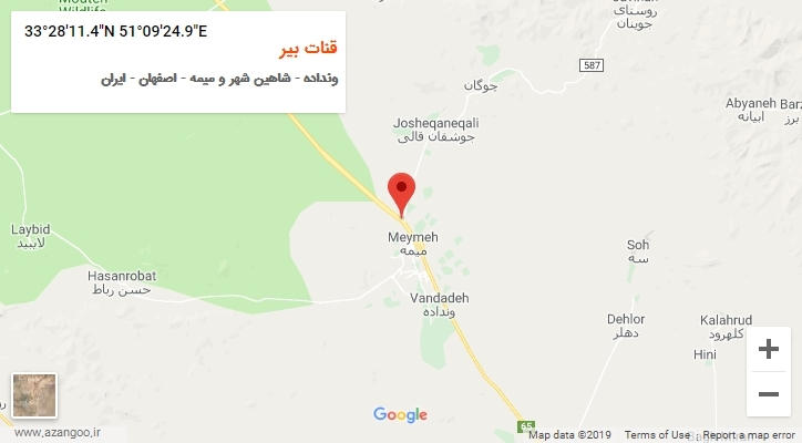 روستای قنات بیر بر روی نقشه