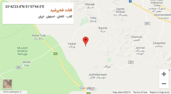 روستای قنات فخررشید بر روی نقشه