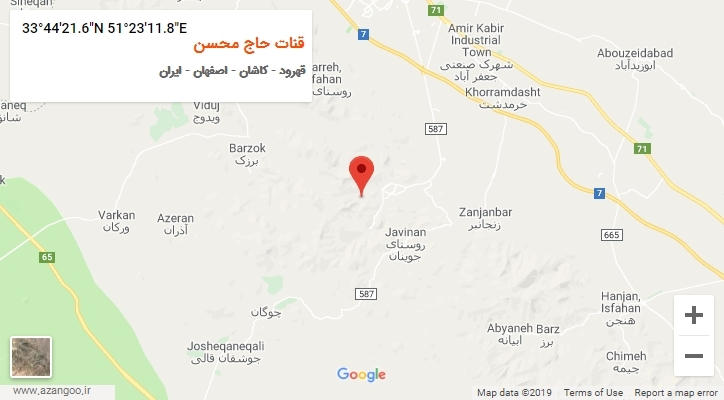 روستای قنات حاج محسن بر روی نقشه