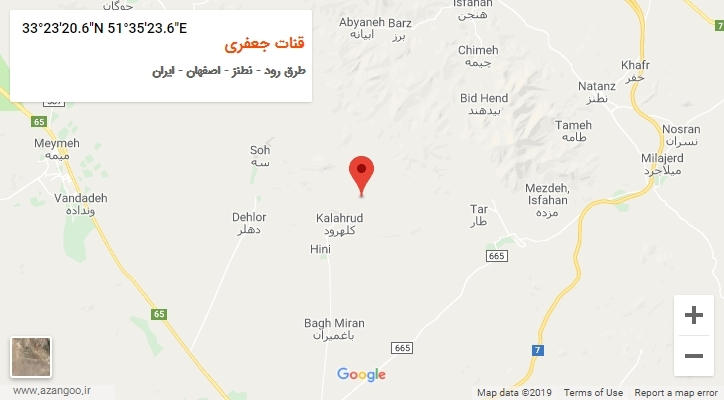 روستای قنات جعفری بر روی نقشه