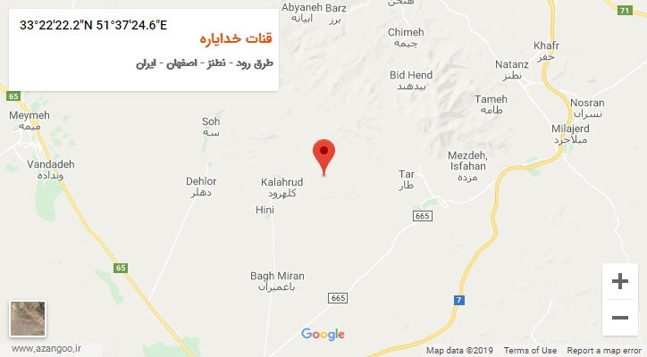 روستای قنات خدایاره بر روی نقشه