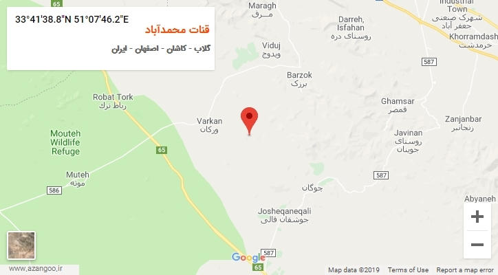 روستای قنات محمدآباد بر روی نقشه