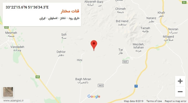 روستای قنات مختار بر روی نقشه