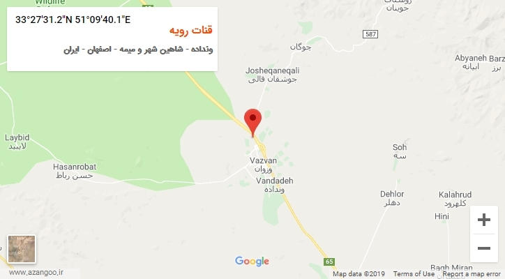 روستای قنات رویه بر روی نقشه