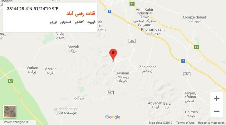 روستای قنات رضی آباد بر روی نقشه