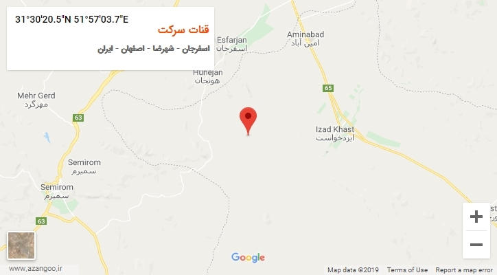 روستای قنات سرکت بر روی نقشه