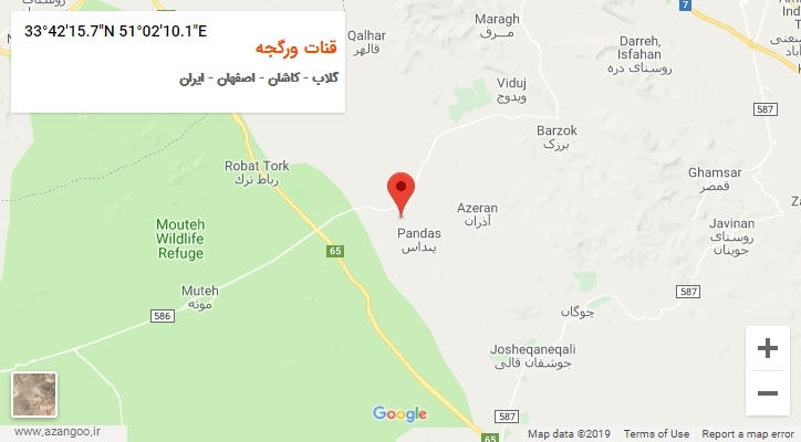 روستای قنات ورگجه بر روی نقشه