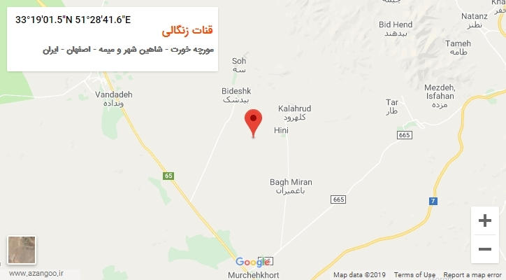 روستای قنات زنگالی بر روی نقشه
