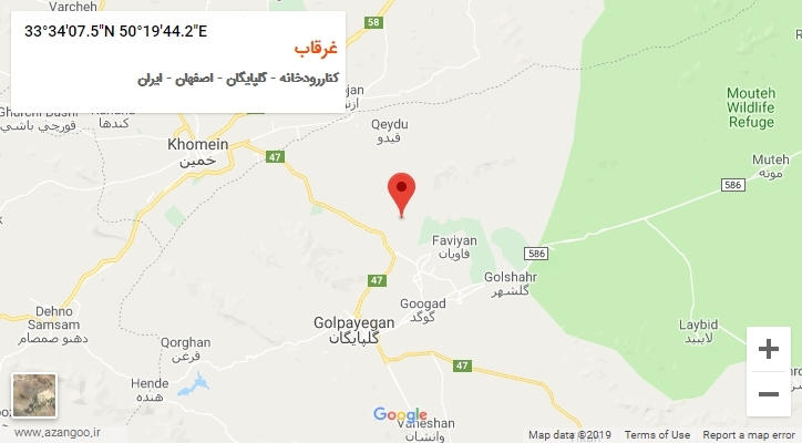 روستای غرقاب بر روی نقشه