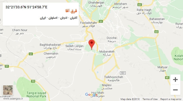 روستای قرق آقا بر روی نقشه