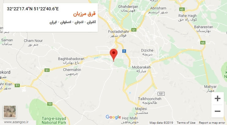 روستای قرق مرزیان بر روی نقشه