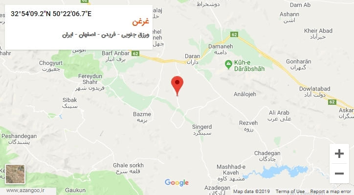 روستای غرغن بر روی نقشه