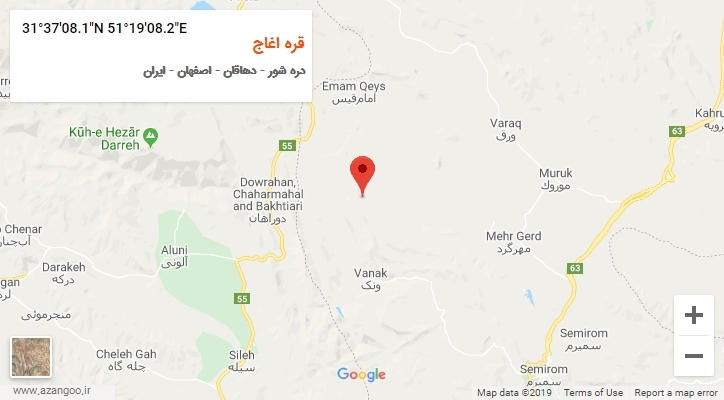 روستای قره اغاج بر روی نقشه