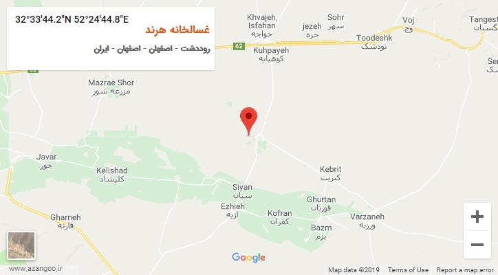 روستای غسالخانه هرند بر روی نقشه