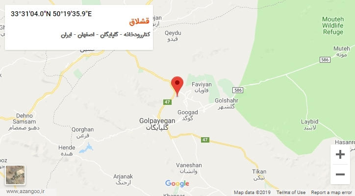 روستای قشلاق بر روی نقشه