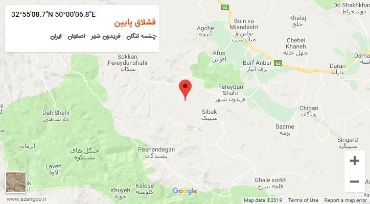 روستای قشلاق پایین بر روی نقشه
