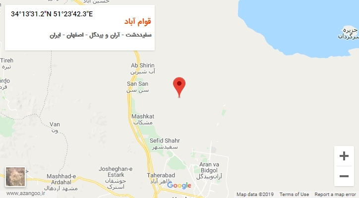 روستای قوام آباد بر روی نقشه
