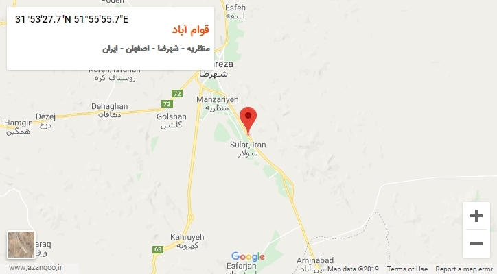 روستای قوام آباد بر روی نقشه