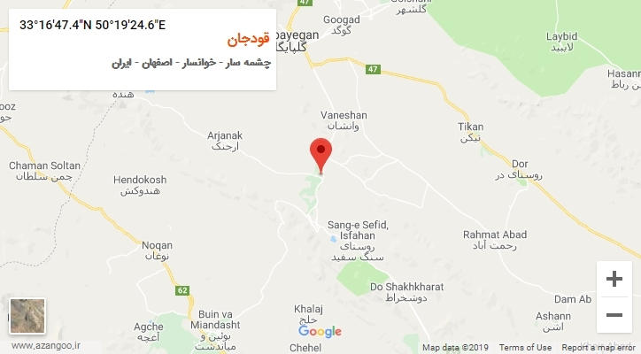 روستای قودجان بر روی نقشه