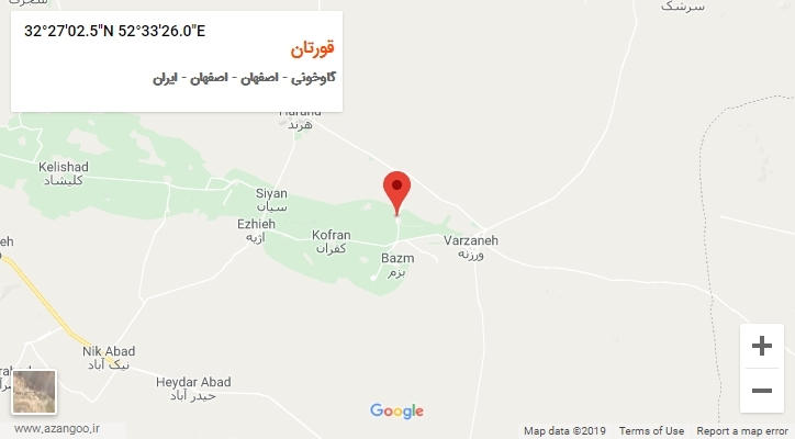 روستای قورتان بر روی نقشه