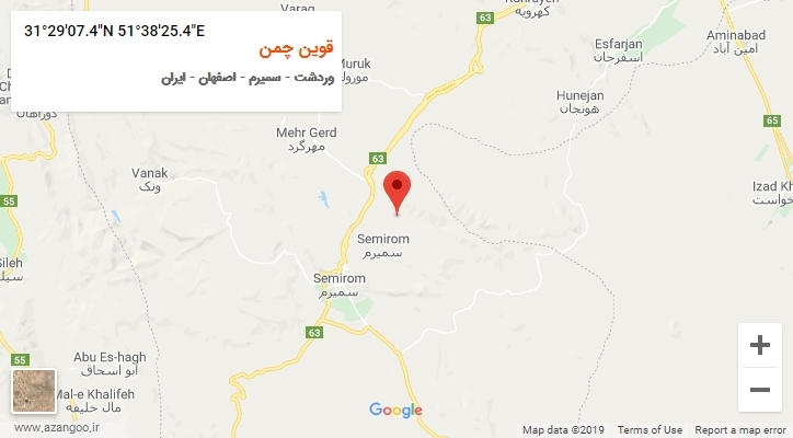 روستای قوین چمن بر روی نقشه