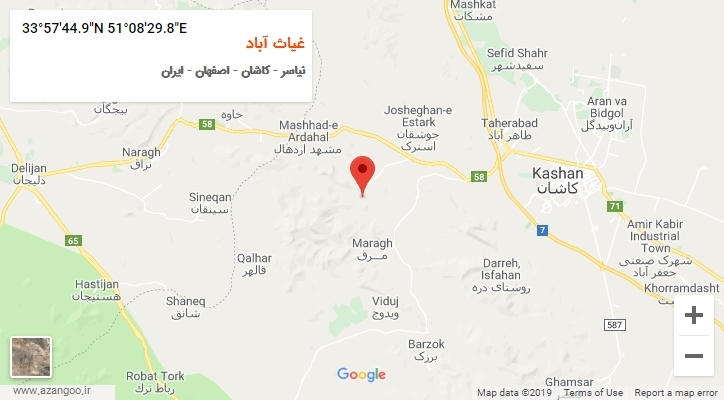 روستای غیاث آباد بر روی نقشه