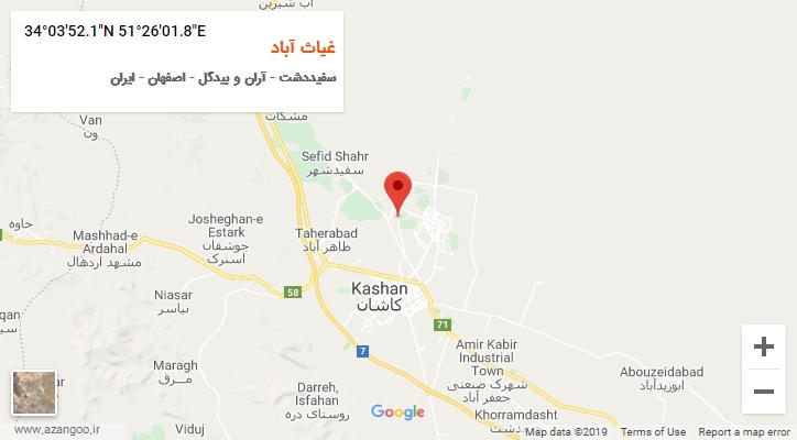 روستای غیاث آباد بر روی نقشه