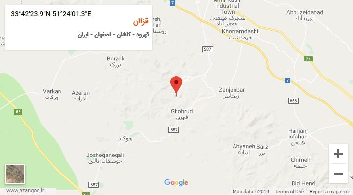 روستای قزاان بر روی نقشه