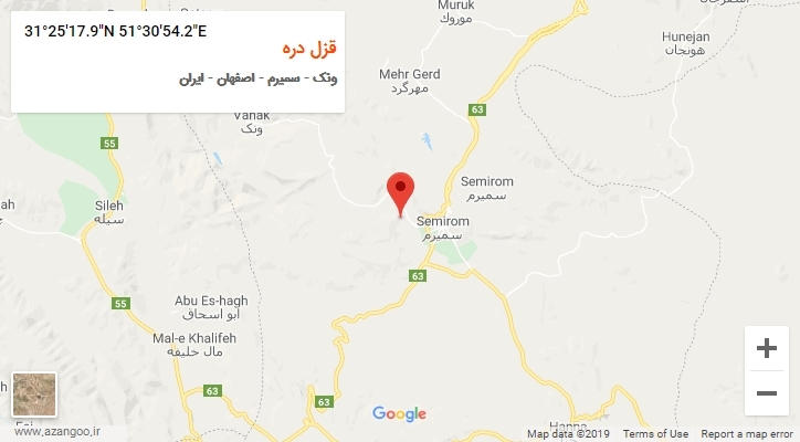 روستای قزل دره بر روی نقشه
