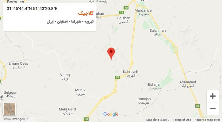 روستای گلاجیک بر روی نقشه