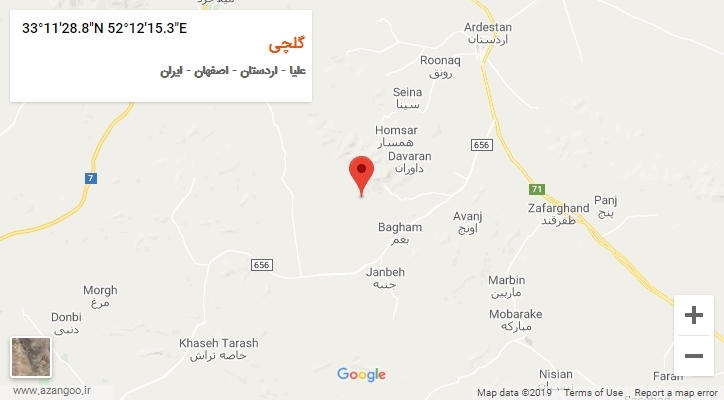 روستای گلچی بر روی نقشه
