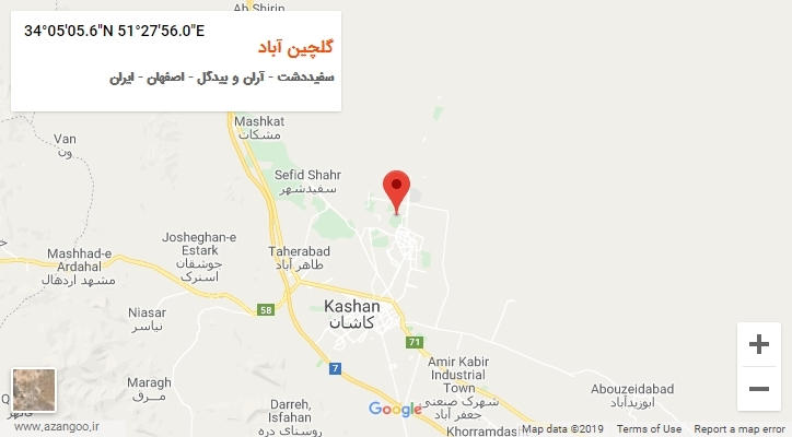 روستای گلچین آباد بر روی نقشه