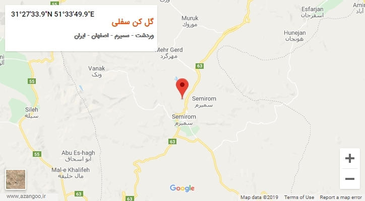 روستای گل کن سفلی بر روی نقشه