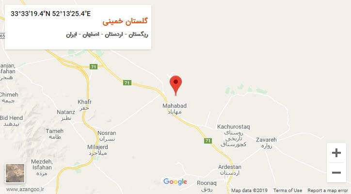 روستای گلستان خمینی بر روی نقشه