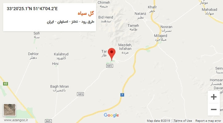روستای گل سیاه بر روی نقشه