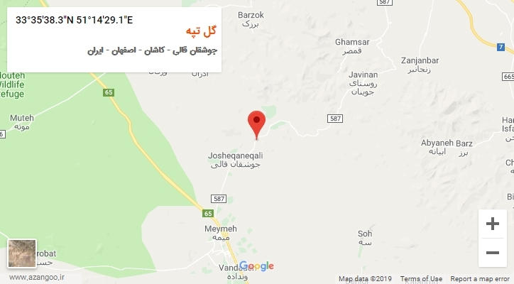 روستای گل تپه بر روی نقشه
