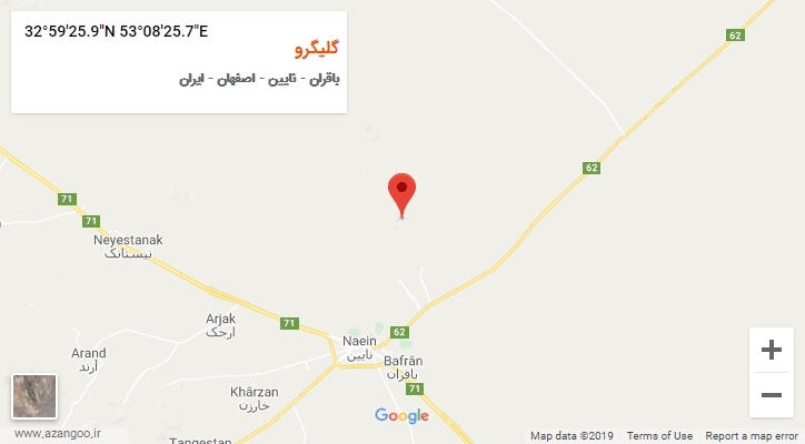 روستای گلیگرو بر روی نقشه