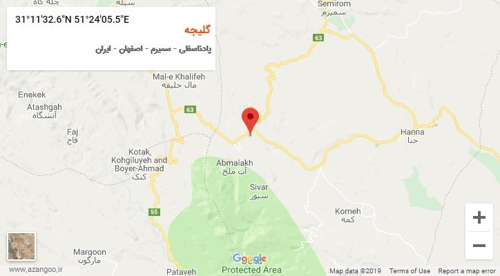 روستای گلیجه بر روی نقشه