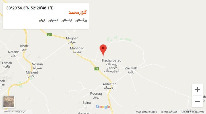 روستای گلزارمحمد بر روی نقشه