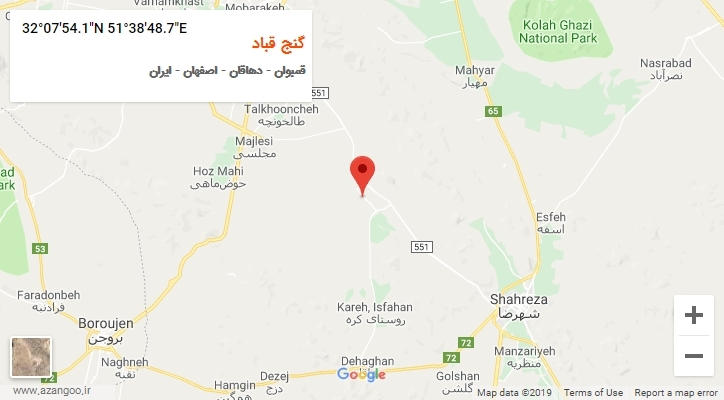 روستای گنج قباد بر روی نقشه