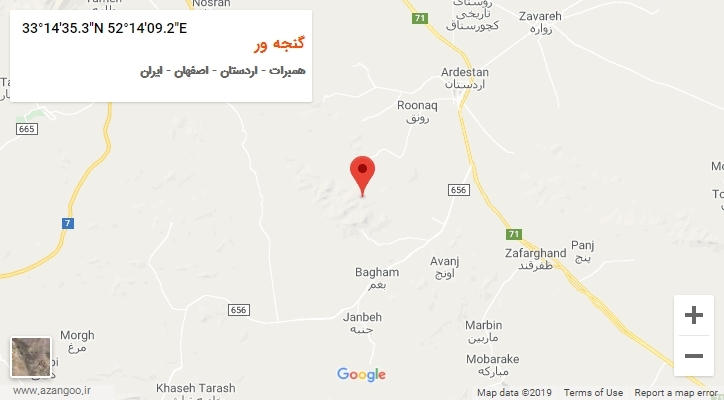 روستای گنجه ور بر روی نقشه