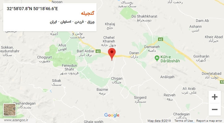 روستای گنجیله بر روی نقشه