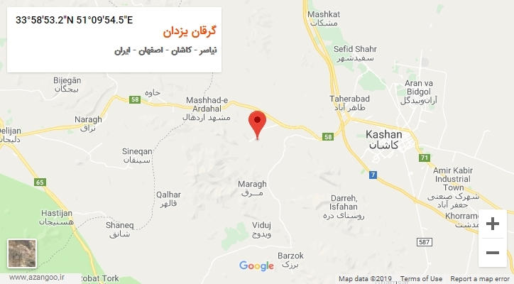 روستای گرقان یزدان بر روی نقشه
