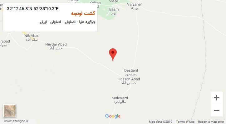 روستای گشت لونجه بر روی نقشه